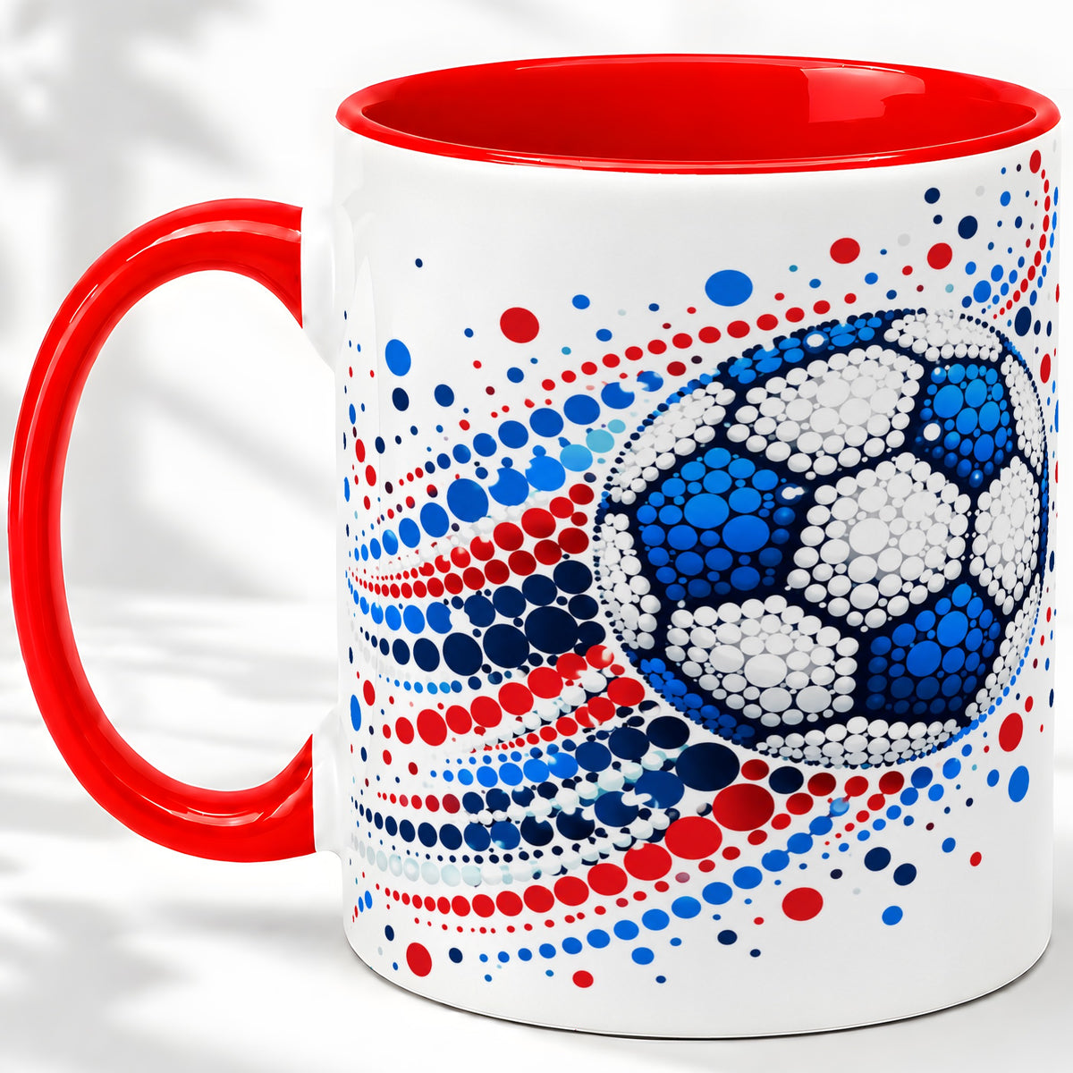 Soccer Ball Dot Art Ceramic Mug for Soccer Fans and Game Day