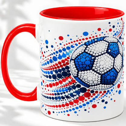 Soccer Ball Dot Art Ceramic Mug for Soccer Fans and Game Day