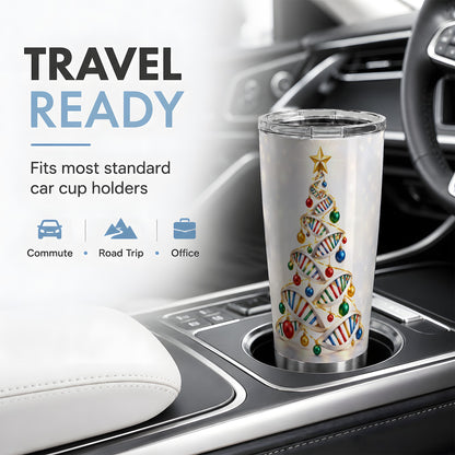 DNA Christmas Tree 20oz Tumbler, Stainless Steel for Science Lovers