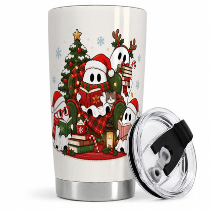 Christmas Reading Ghosts 20oz Tumbler, Stainless Steel for Book Lovers