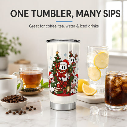 Christmas Reading Ghosts 20oz Tumbler, Stainless Steel for Book Lovers