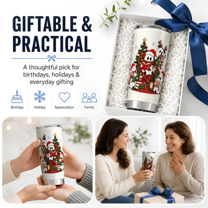 Christmas Reading Ghosts 20oz Tumbler, Stainless Steel for Book Lovers