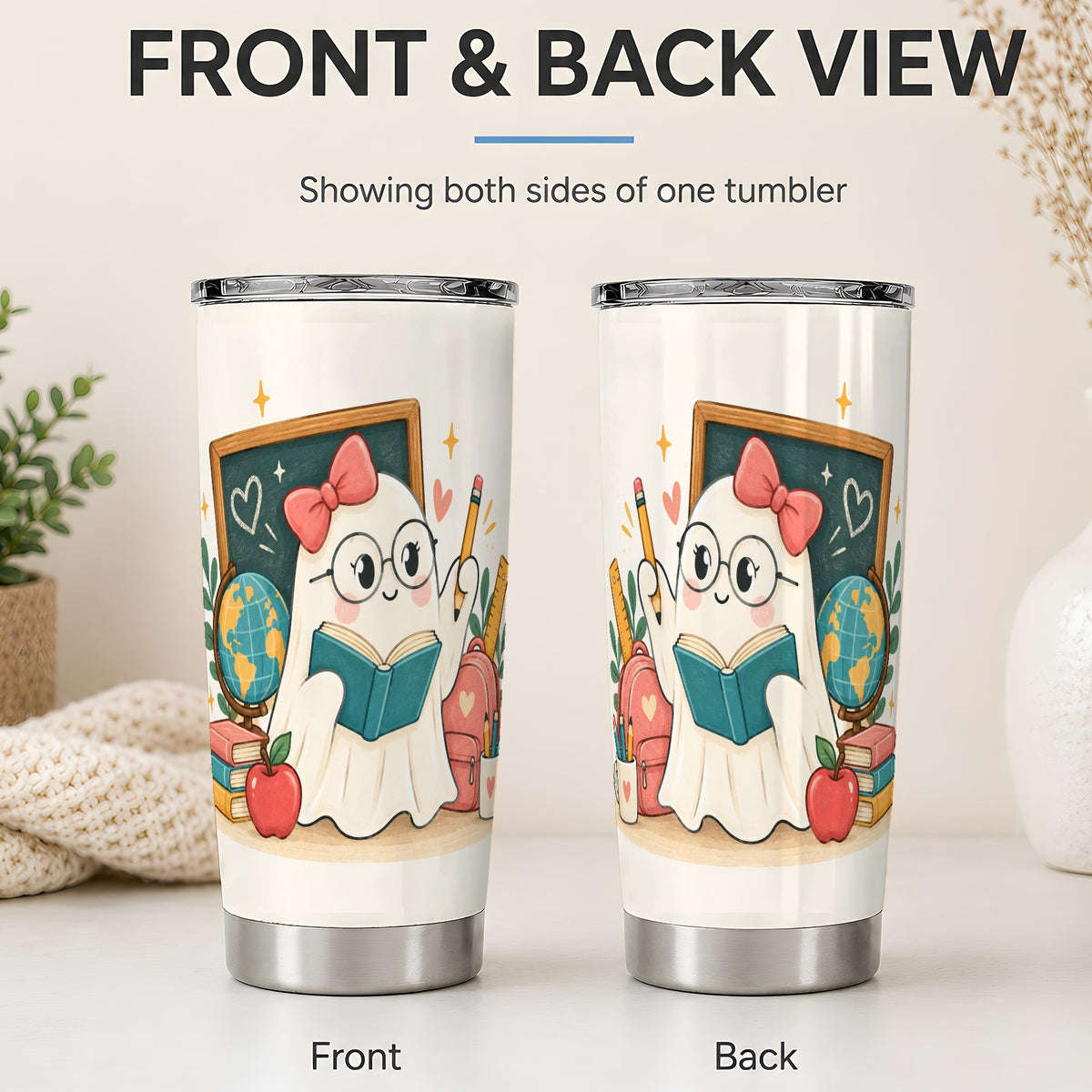 #pl[20oz|Steel] Teacher Ghost Classroom 20oz Tumbler, Stainless Steel for Teachers
