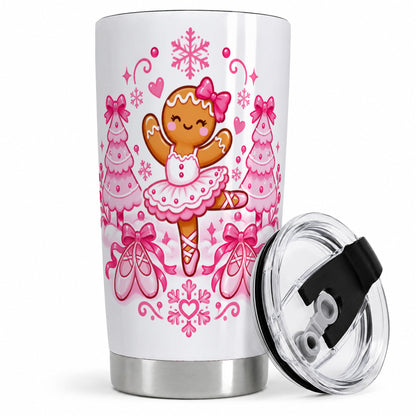 Gingerbread Ballerina Christmas 20oz Tumbler for Ballet Lovers