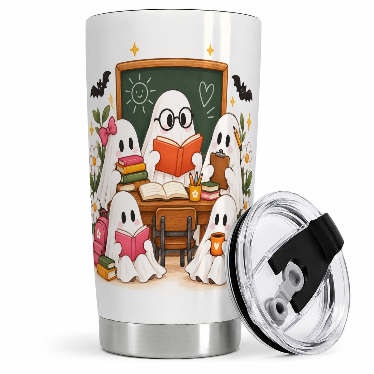 Halloween Teacher Ghosts 20oz Tumbler, Stainless Steel for Teachers
