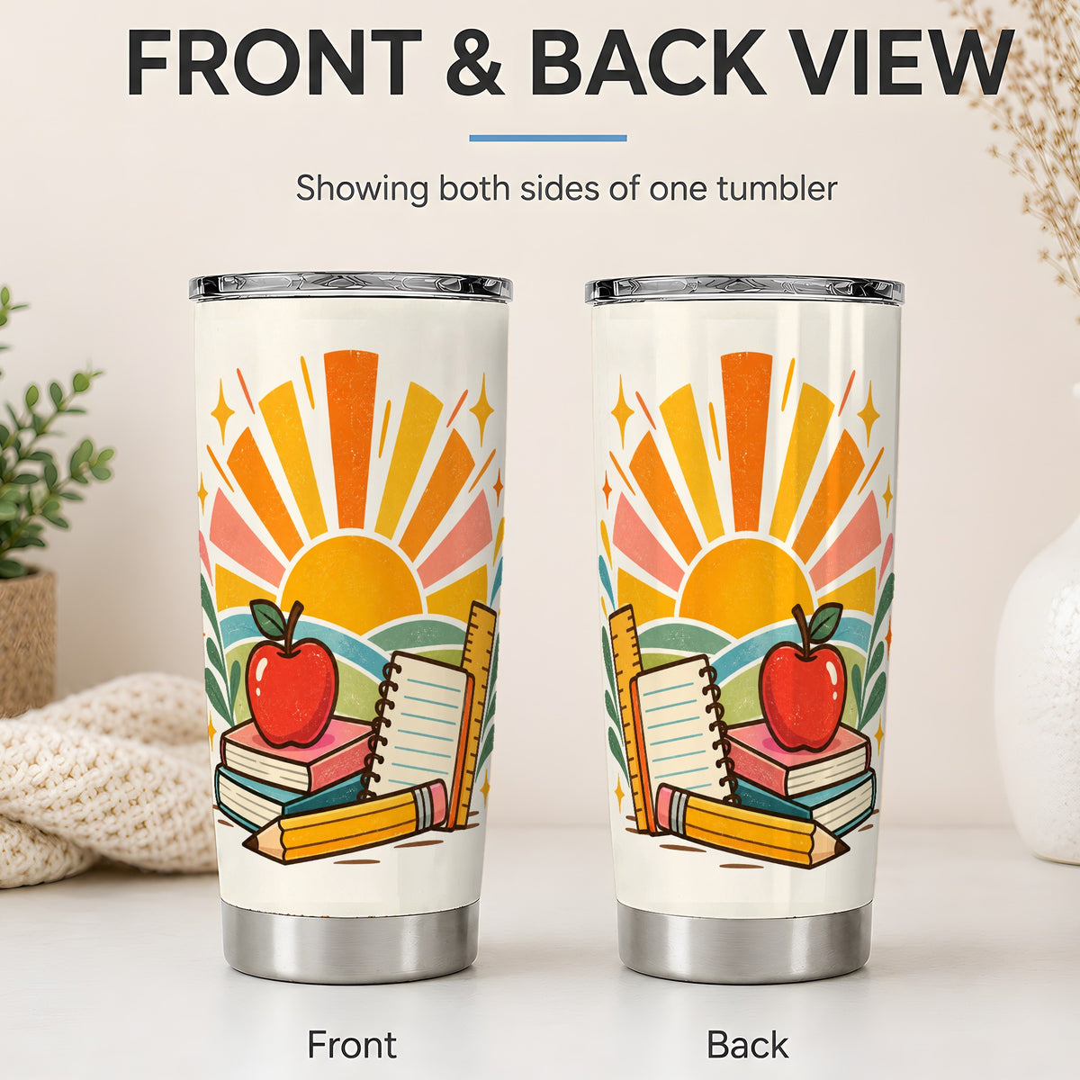 #pl[20oz|Steel] Back to School Supplies 20oz Tumbler for Teachers