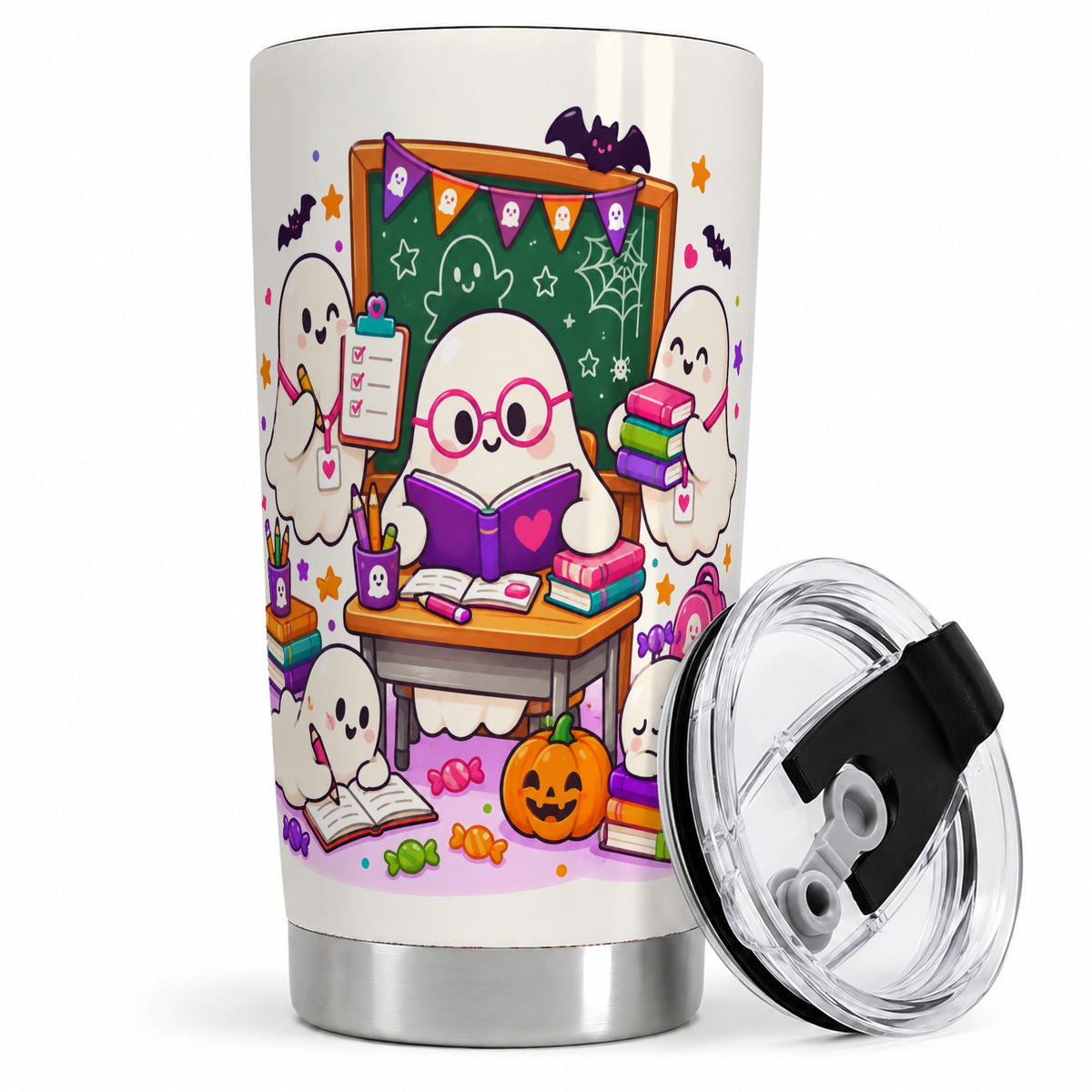 Cute Ghost School Halloween 20oz Tumbler for Teachers
