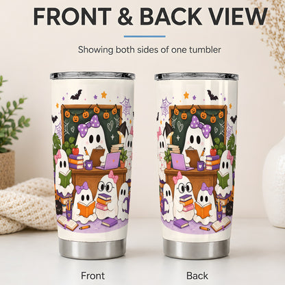 #pl[20oz|Steel] Cute Ghost Classroom Halloween 20oz Tumbler