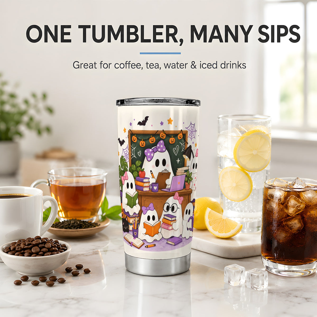 Cute Ghost Classroom Halloween 20oz Tumbler