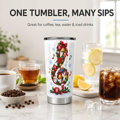 Christmas Music Treble Clef 20oz Tumbler for Music Lovers