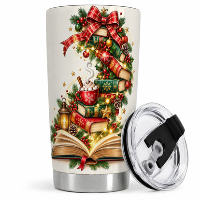Christmas Book Lover 20oz Tumbler, Cozy Holiday Reading Drinkware