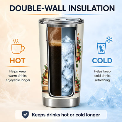 Christmas Book Lover 20oz Tumbler, Cozy Holiday Reading Drinkware