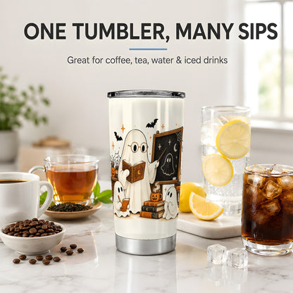 Halloween Teacher Ghost 20oz Tumbler, Spooky Classroom Art Drinkware