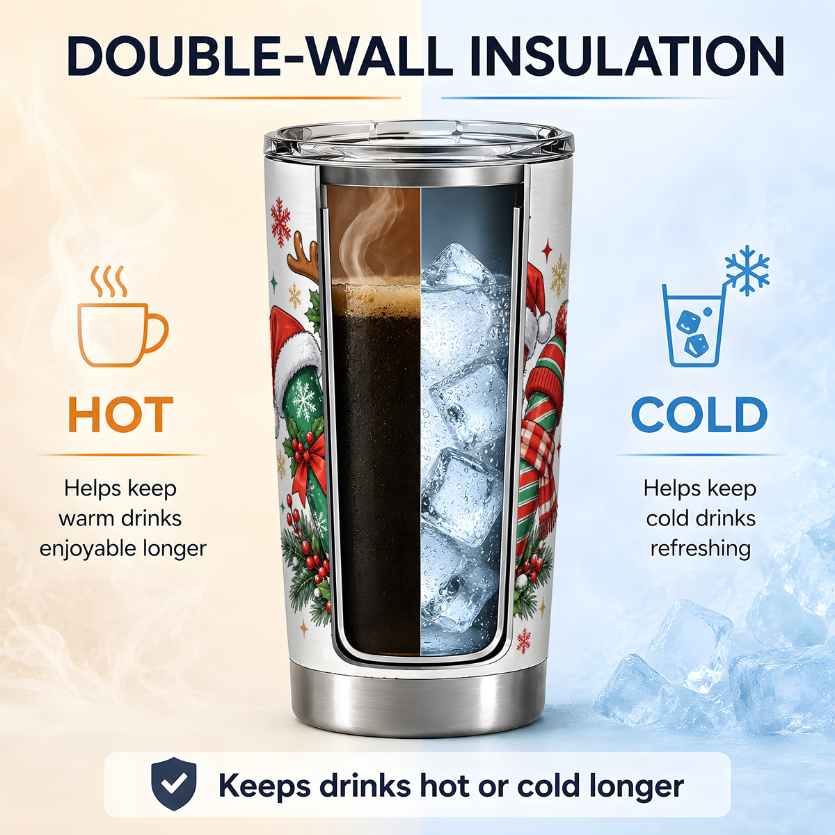 Christmas Pencil 20oz Tumbler, Stainless Steel Drinkware for Teachers