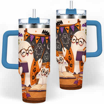 #pl[40oz|Blue] Halloween Ghost Classroom 40oz Tumbler with Teacher Artwork