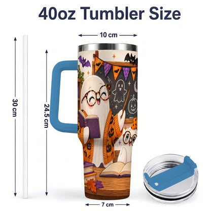 #pl[40oz|Blue] Halloween Ghost Classroom 40oz Tumbler with Teacher Artwork