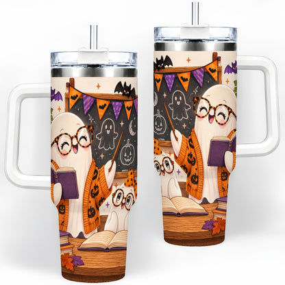 Halloween Ghost Classroom 40oz Tumbler with Teacher Artwork