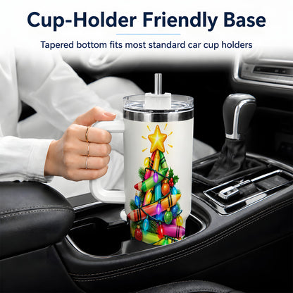 Christmas Crayon Tree 40oz Tumbler, Stainless Steel Drinkware for Teachers