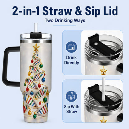 #pl[40oz|Black] DNA Christmas Tree 40oz Tumbler, Stainless Steel for Science Lovers