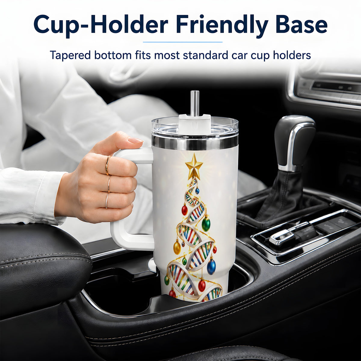 DNA Christmas Tree 40oz Tumbler, Stainless Steel for Science Lovers