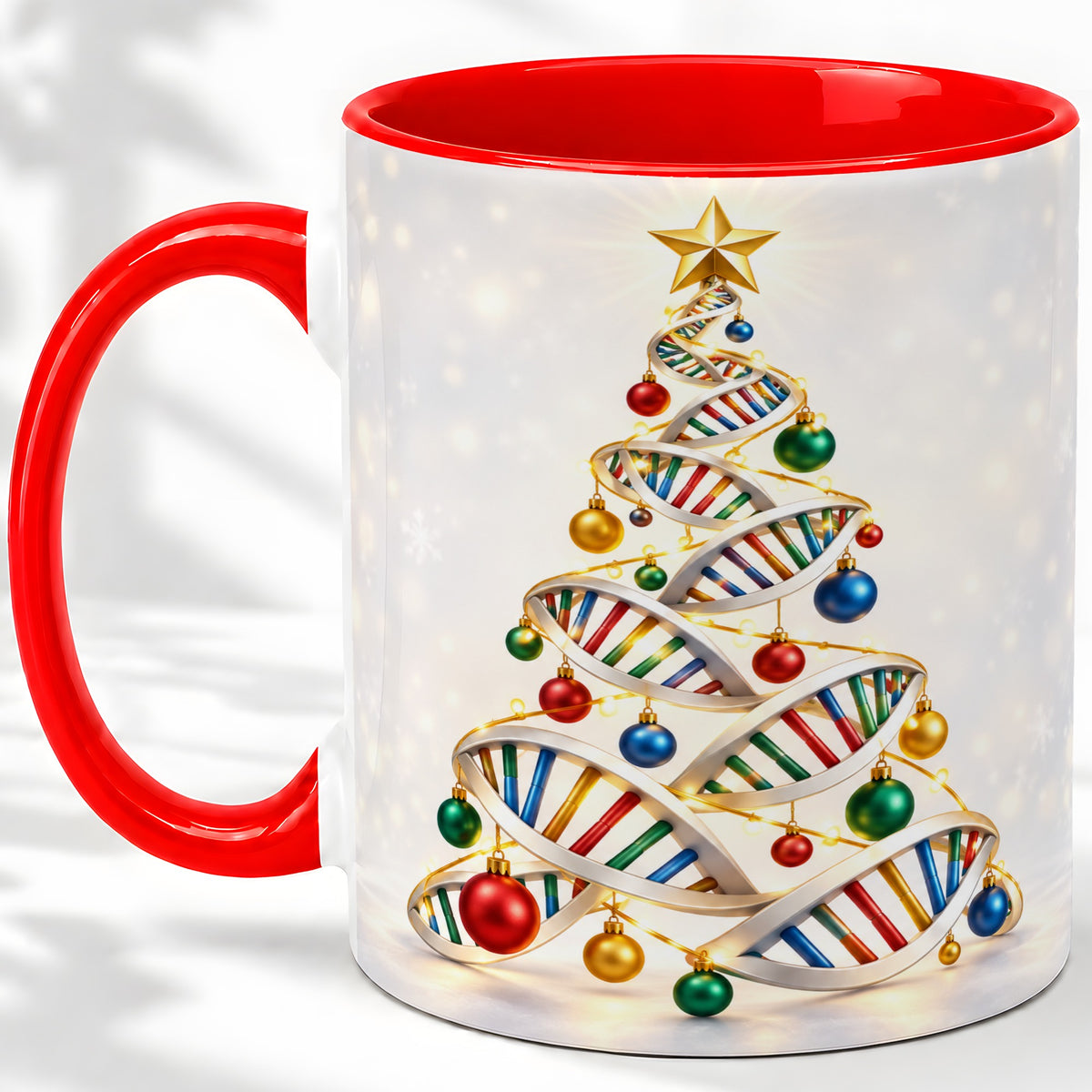 DNA Christmas Tree Ceramic Mug for Science Lovers