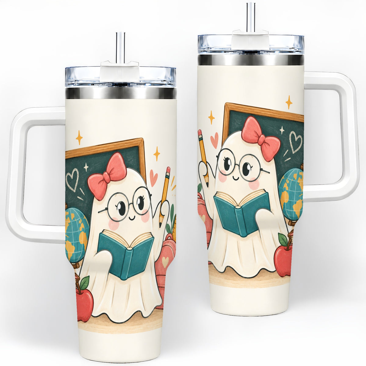 Teacher Ghost Classroom 40oz Tumbler, Stainless Steel for Teachers