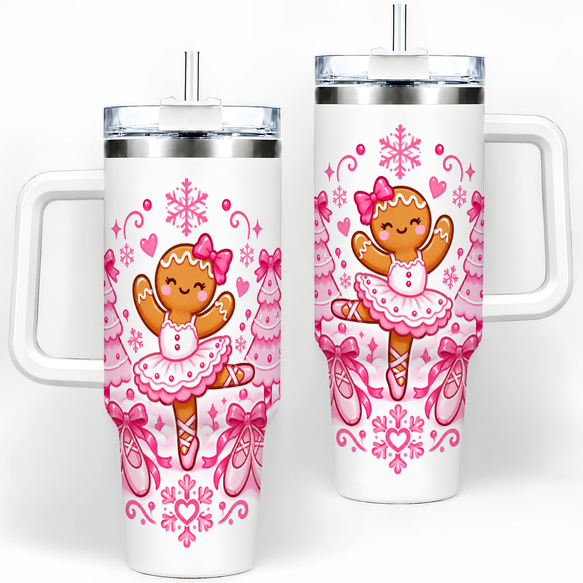 Gingerbread Ballerina Christmas 40oz Tumbler for Ballet Lovers