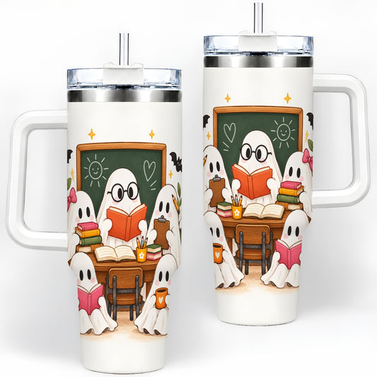 Halloween Teacher Ghosts 40oz Tumbler, Stainless Steel for Teachers