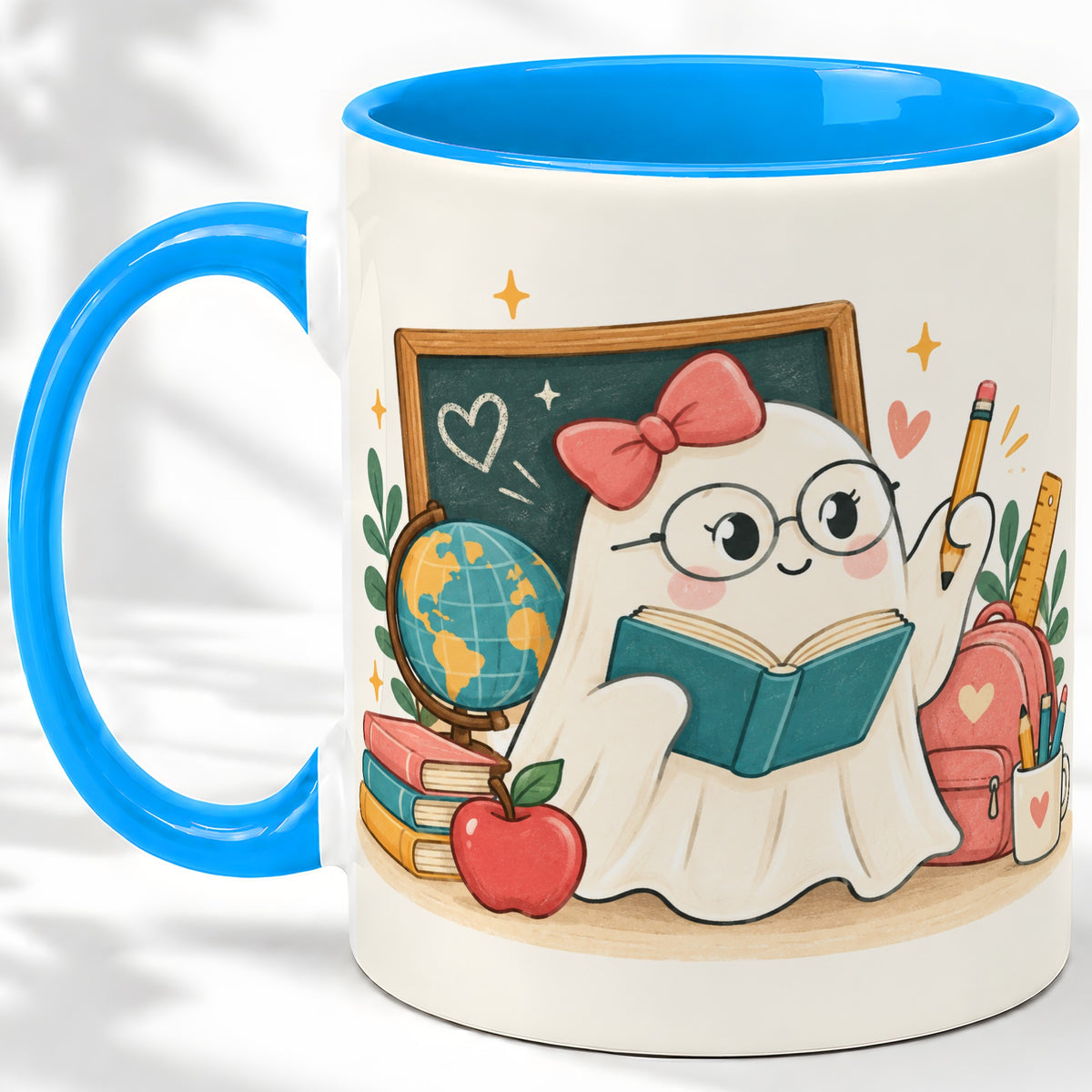 #pl[11oz|Blue] Teacher Ghost Classroom Ceramic Mug for Teachers