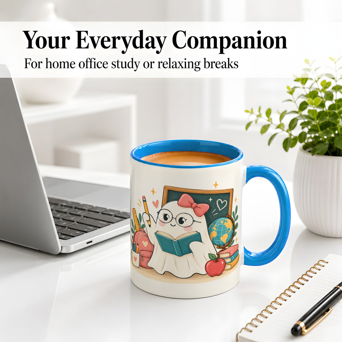 #pl[11oz|Blue] Teacher Ghost Classroom Ceramic Mug for Teachers
