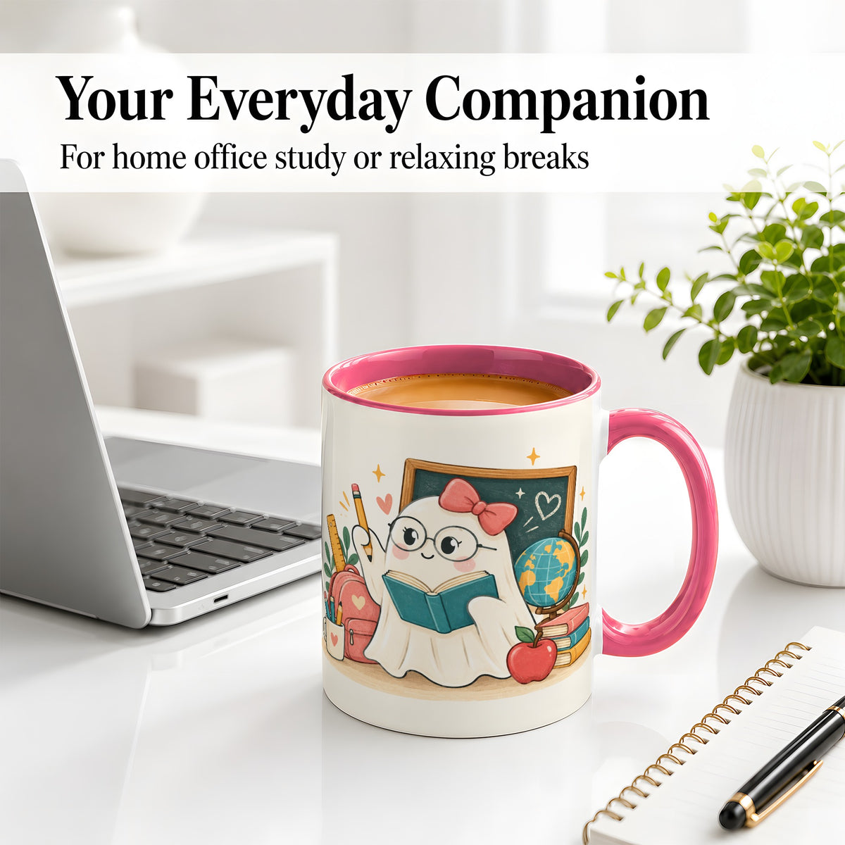 #pl[11oz|Pink] Teacher Ghost Classroom Ceramic Mug for Teachers