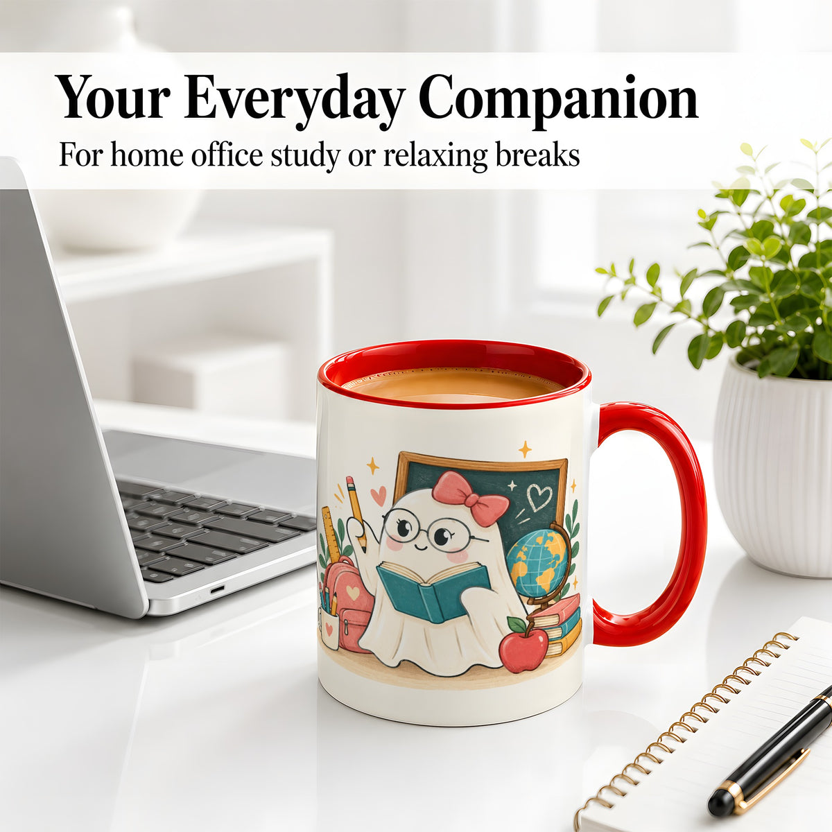 #pl[11oz|Red] Teacher Ghost Classroom Ceramic Mug for Teachers