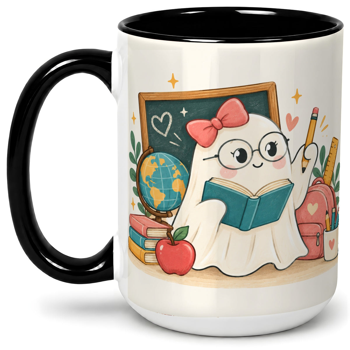 #pl[15oz|Black] Teacher Ghost Classroom Ceramic Mug for Teachers