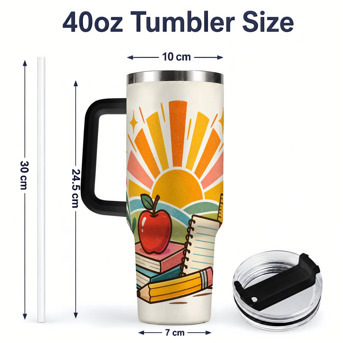 #pl[40oz|Black] Back to School Supplies 40oz Tumbler for Teachers
