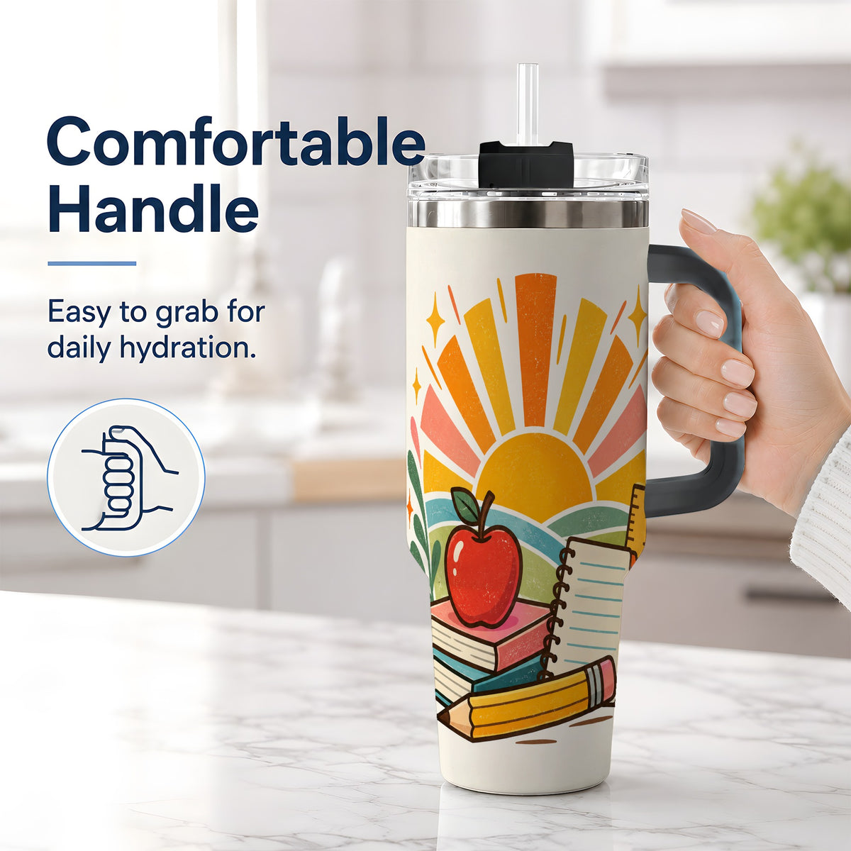 #pl[40oz|Black] Back to School Supplies 40oz Tumbler for Teachers