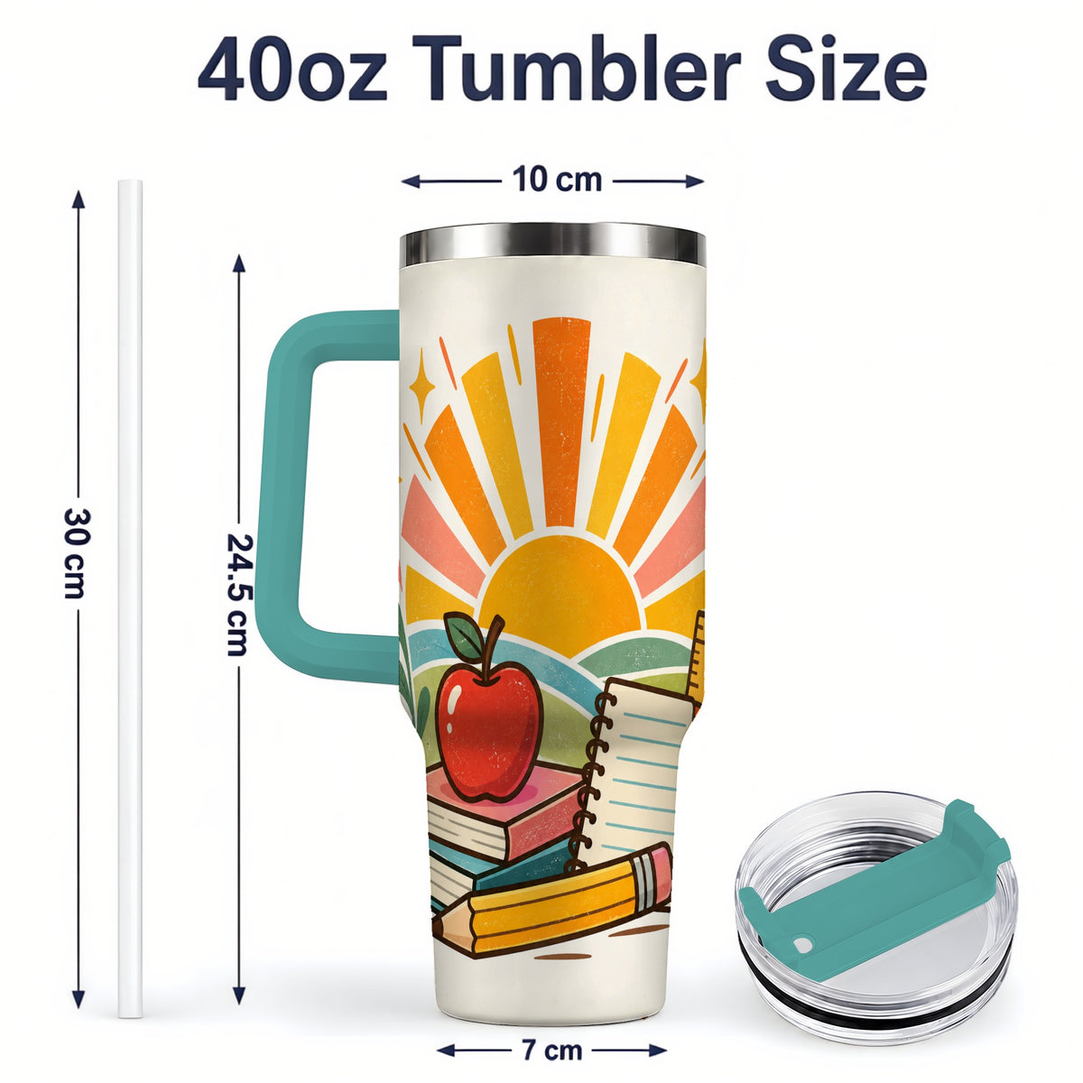 #pl[40oz|Green] Back to School Supplies 40oz Tumbler for Teachers