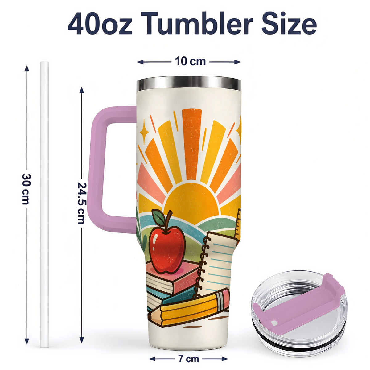 #pl[40oz|Pink] Back to School Supplies 40oz Tumbler for Teachers