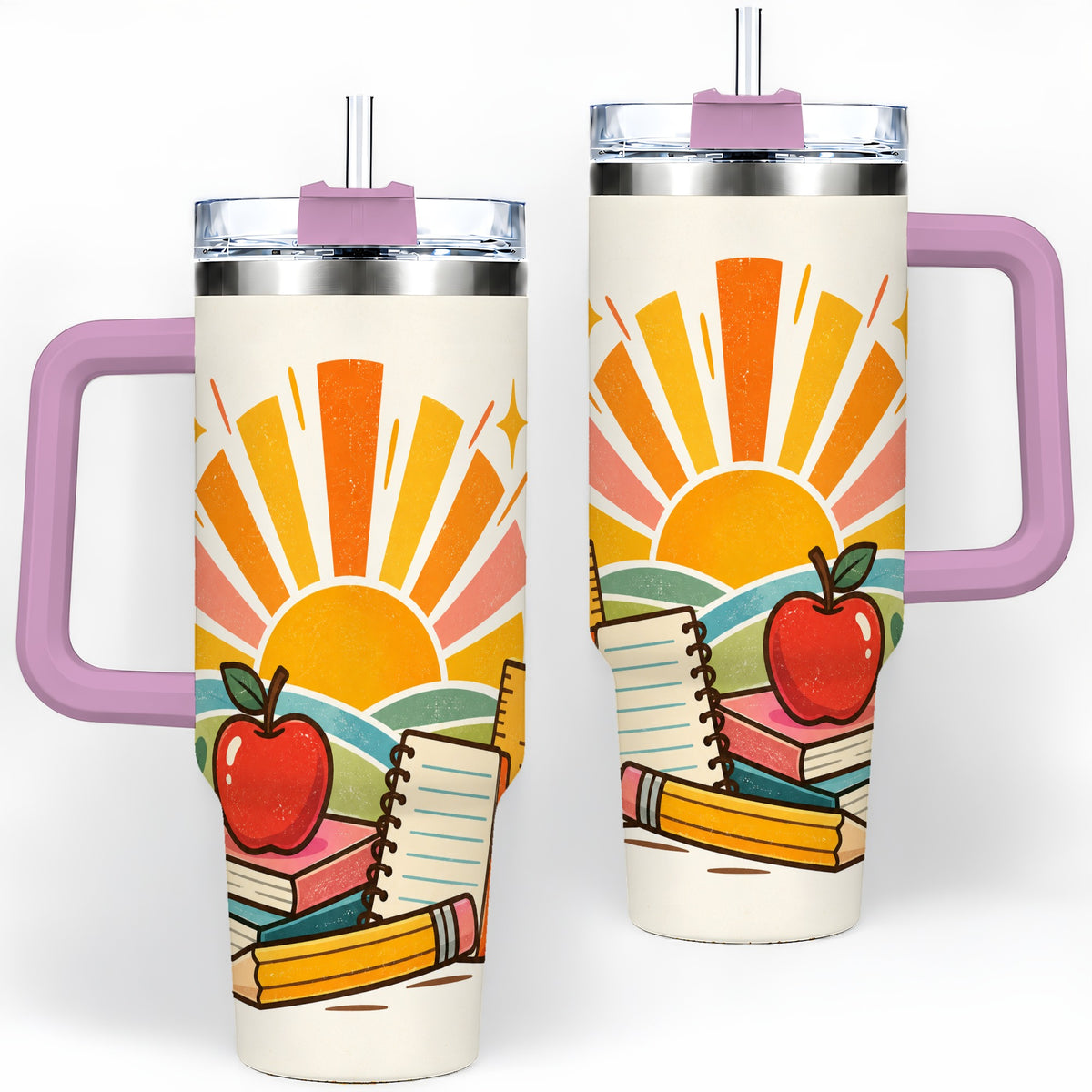 #pl[40oz|Pink] Back to School Supplies 40oz Tumbler for Teachers