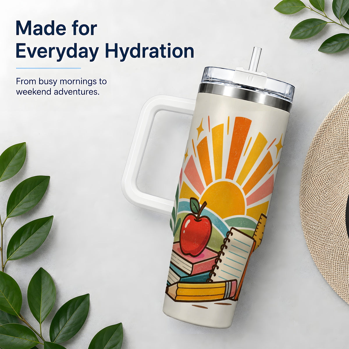 Back to School Supplies 40oz Tumbler for Teachers