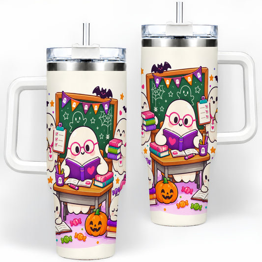 Cute Ghost School Halloween 40oz Tumbler for Teachers