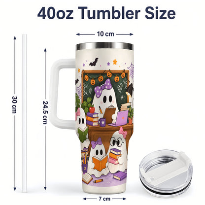#pl[40oz|White] Cute Ghost Classroom Halloween 40oz Tumbler