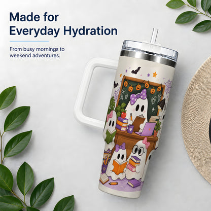 Cute Ghost Classroom Halloween 40oz Tumbler