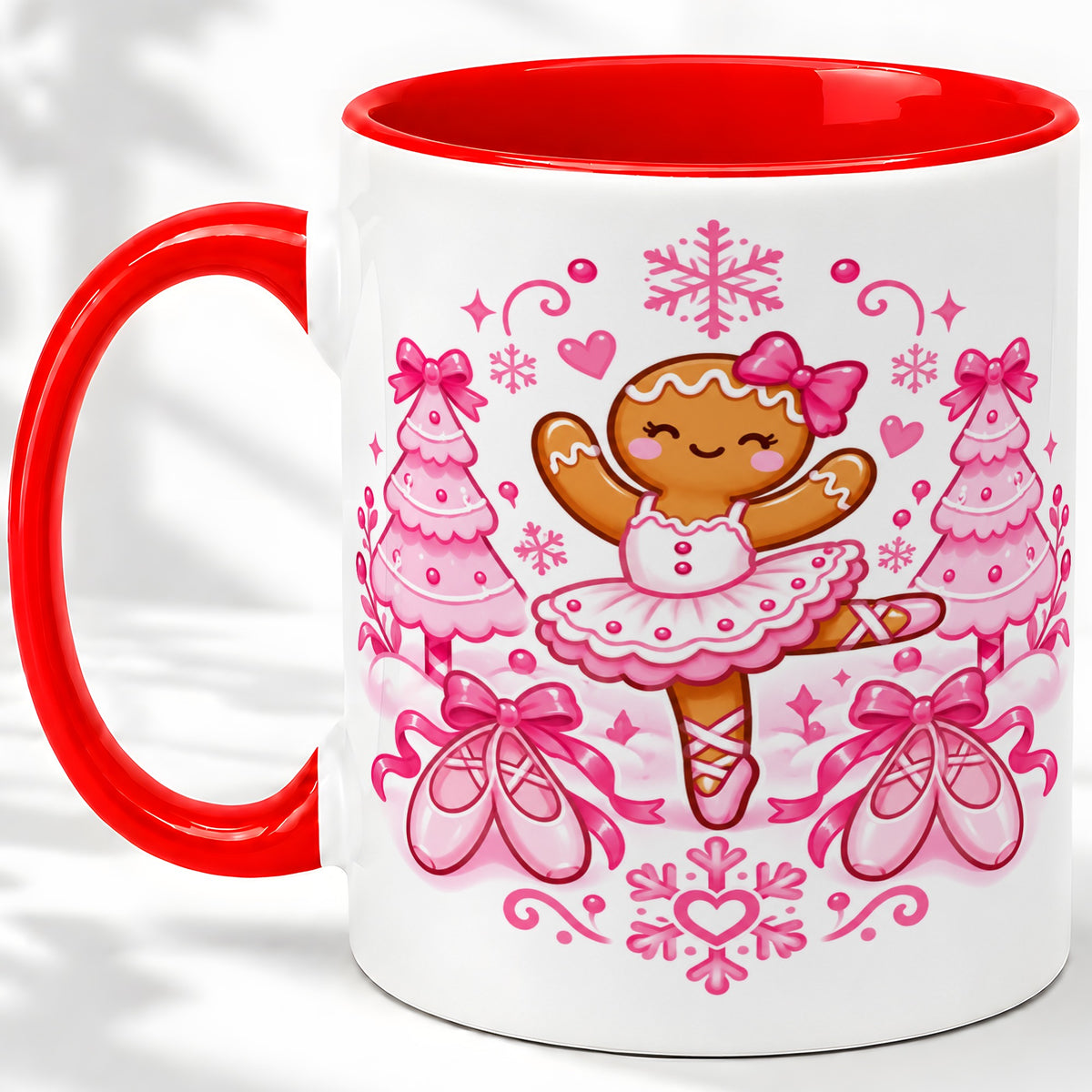 Gingerbread Ballerina Christmas Ceramic Mug for Ballet Lovers