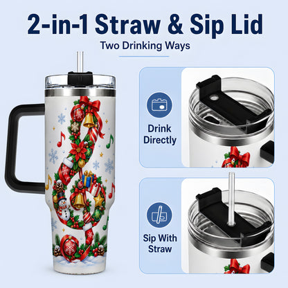 #pl[40oz|Black] Christmas Music Treble Clef 40oz Tumbler for Music Lovers