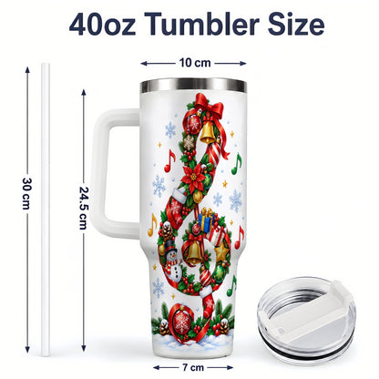 #pl[40oz|White] Christmas Music Treble Clef 40oz Tumbler for Music Lovers