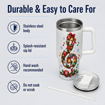 Christmas Music Treble Clef 40oz Tumbler for Music Lovers