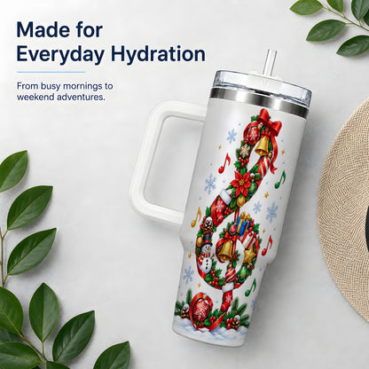 Christmas Music Treble Clef 40oz Tumbler for Music Lovers
