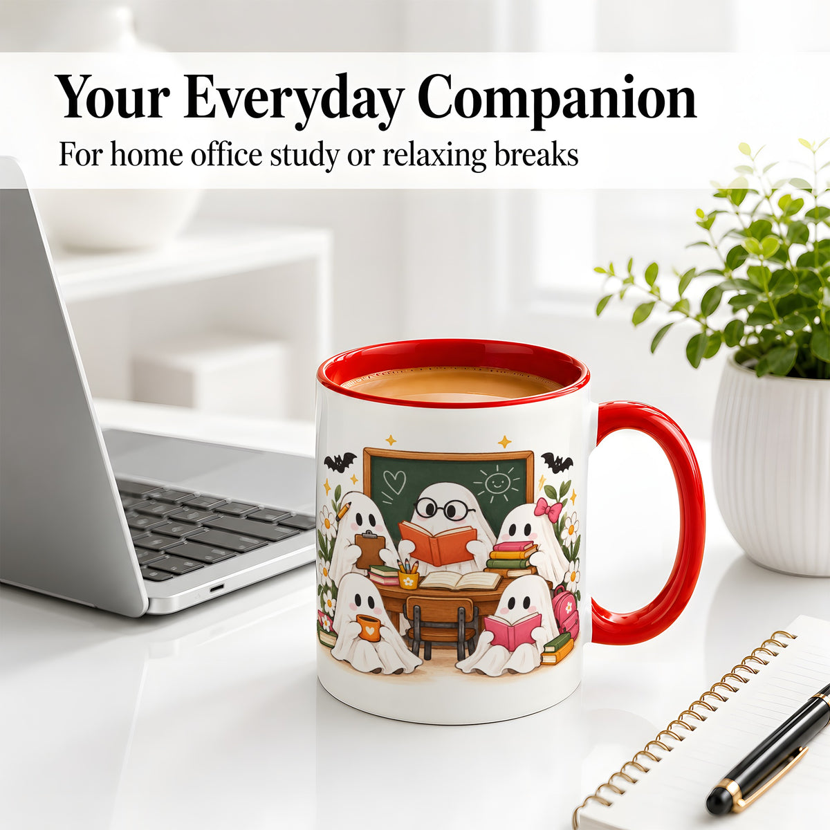 #pl[11oz|Red] Halloween Teacher Ghosts Ceramic Mug for Teachers