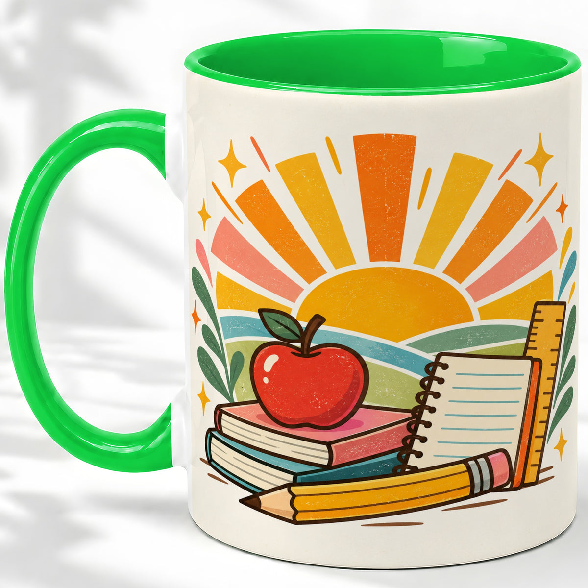 #pl[11oz|Green] Back to School Supplies Ceramic Mug for Teachers