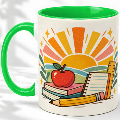 #pl[11oz|Green] Back to School Supplies Ceramic Mug for Teachers